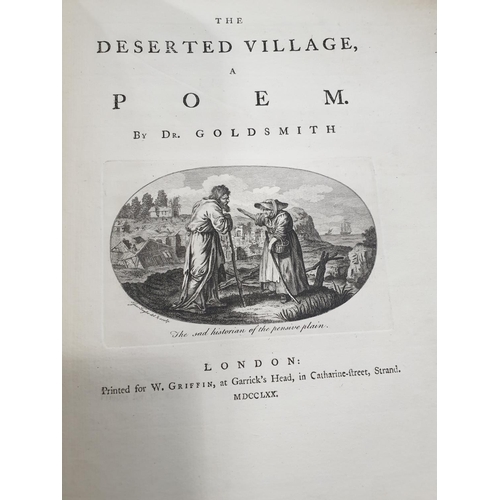 289 - Goldsmith, Oliver. The Deserted Village, A Poem, first edition, with 'Careless' as catchword on p.9,... 