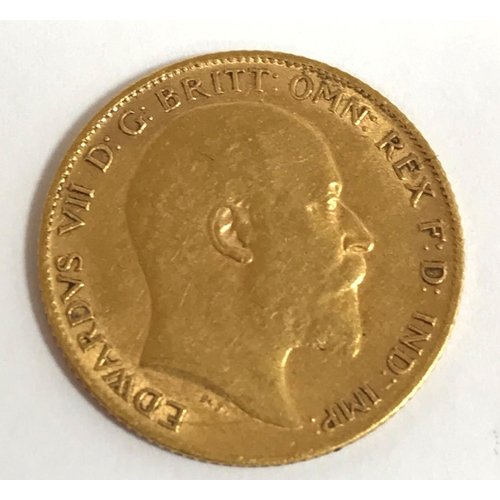 1216 - A HALF SOVEREIGN. An Edward VII Half Sovereign dated 1906.