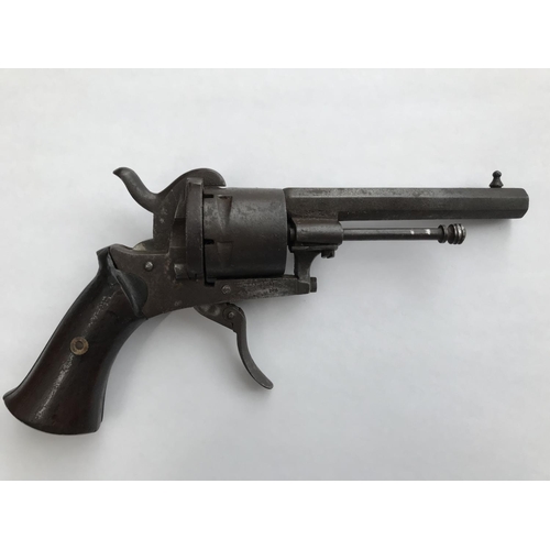 403 - CONTINENTAL PIN FIRE PISTOL probably Belgium or French made, with a pin fire mechanism. Stamped with... 