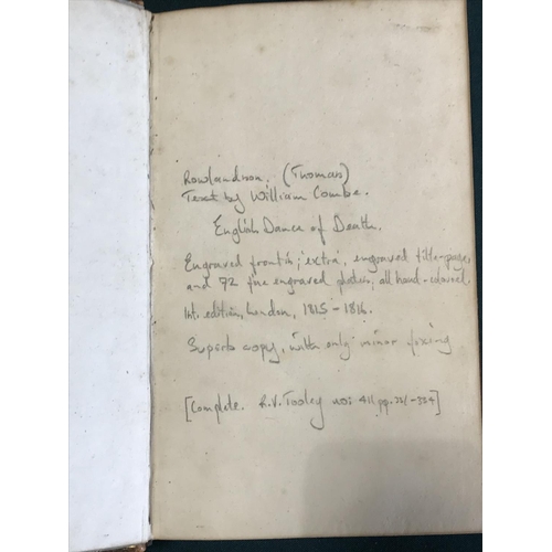 30 - [Combe, William] and Thomas Rowlandson. The English Dance of Death, 2 volumes, first edition, hand-c... 