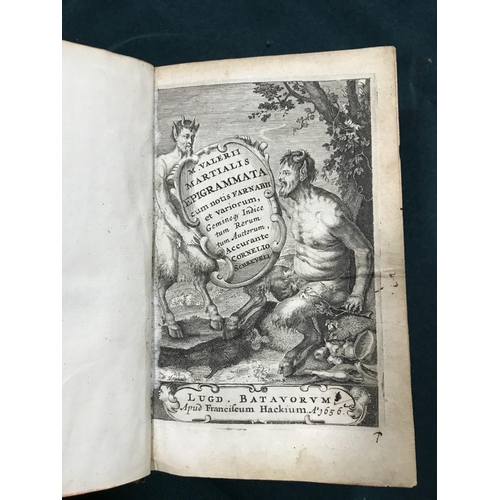 302 - Martialis, Marcus Valerius. Epigrammata cum notis et variorum, engraved title, occasional rustmarks,... 