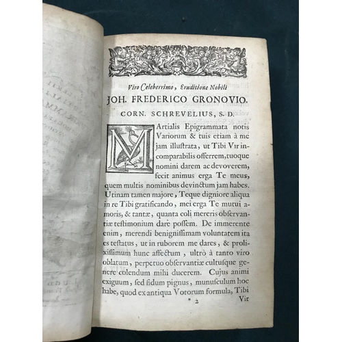 302 - Martialis, Marcus Valerius. Epigrammata cum notis et variorum, engraved title, occasional rustmarks,... 