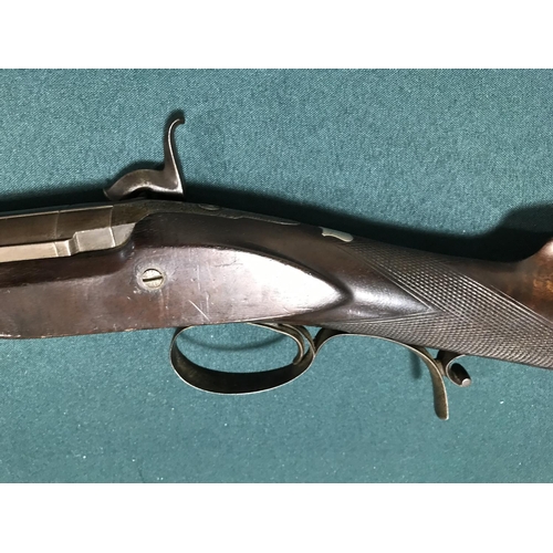 407 - A 12 BORE LIVE PIGEON GUN BY J. MARSDEN. A mid 19th century 12 bore, percussion cap firing, single b... 