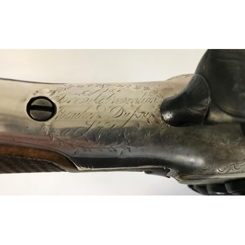 410 - A FINE FRENCH DOUBLE FLINTLOCK SPORTING GUN MARKED EUSTACE MOULARD DUFOUR. A fine double barrelled f... 