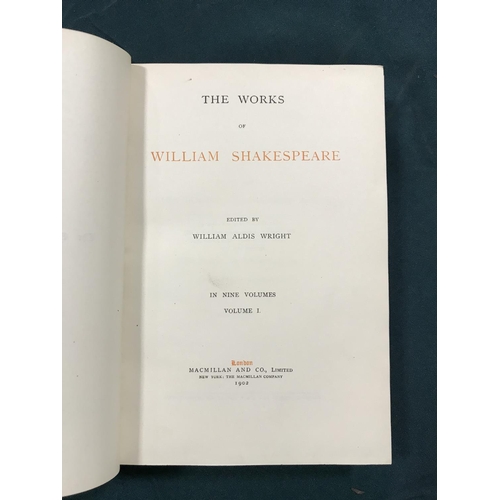 315 - Shakespeare, William. The Cambridge Shakespeare, 9 volumes, half-titles, contemporary red half calf,... 