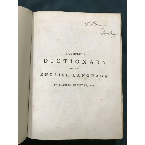 316 - Sheridan, Thomas. A Complete Dictionary of the English Language, second edition, half-title, engrave... 