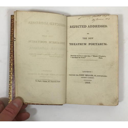 317 - [Smith, James and Horatio] Rejected Addresses: or The New Theatrum Poetarum, first edition, half-tit... 