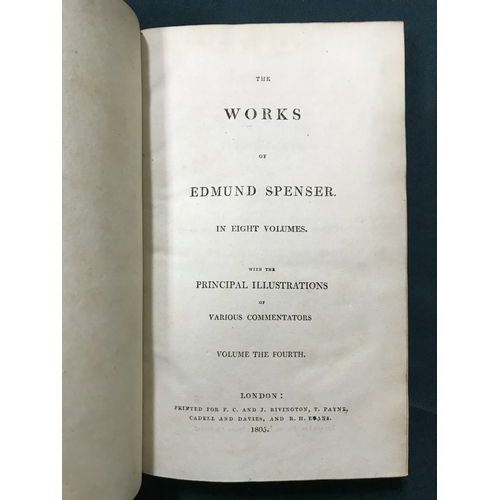 320 - Spenser, Edmund. The Works, 8 volumes, engraved portrait frontispiece, tissue guard, light offsettin... 