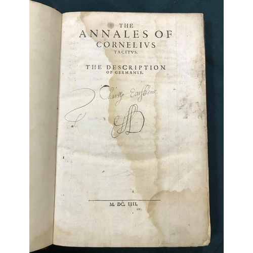 323 - Tacitus, Publius Cornelius. The Annales..., 2 parts bound in one, lacks ¶2, 3pp. of manuscript conte... 