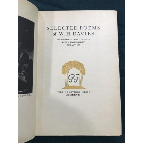 332 - Davies, William Henry. Selected Poems, number 98 of 310 copies, portrait frontispiece, original clot... 