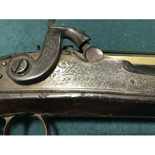 441 - A BLUNDERBUSS PISTOL BY J.R. EVANS. A percussion firing Blunderbuss pistol with 18.5cm octagonal and... 