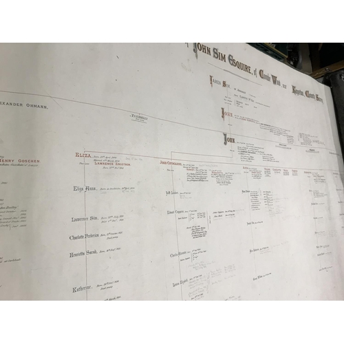 362 - John Sims Esquire. A rolled manuscript genealogy for John Sims, Esquire of Combe Wood, near Kingston... 