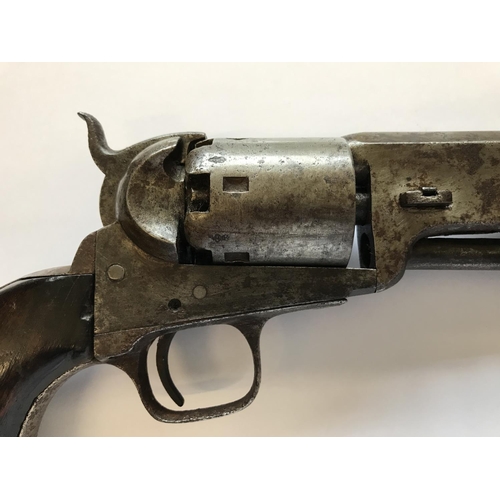 451 - A COLT LONDON 36 CALIBRE REVOLVER. A six shot revolver by Colt, 36 calibre, lacking decorative scene... 