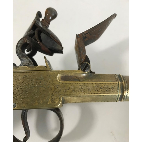 455 - A PAIR OF EARLY 19TH CENTURY 80 BORE PISTOLS BY LOTT OF CANTERBURY. A pair of flintlock pistols with... 