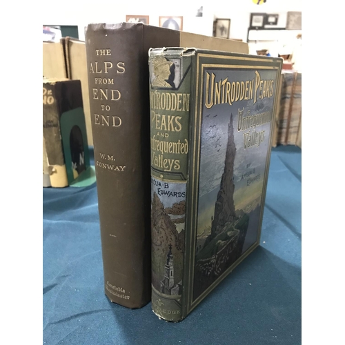 83 - Edwards, Amelia B. Untrodden Peaks and Unfrequented Valleys, second edition, folding map, illustrati... 