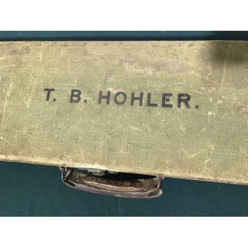 508 - A RIFLE CASE: JOHN RIGBY AND Co. A John Rigby & Co Rifle Case with paper label giving an address of ... 