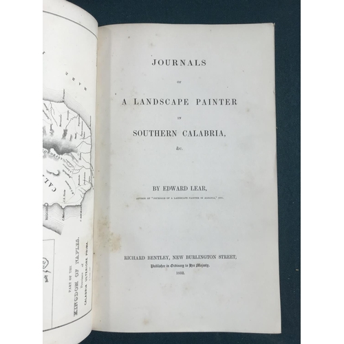 87 - Lear, Edward. Journals of a Landscape Painter in Southern Calabria, &c., first edition, 20 tinted li... 