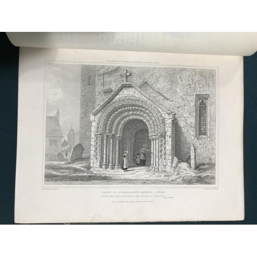 98 - Britton, John. Picturesque Antiquities of the English Cities, wood-engraved title vignette, 60 engra... 