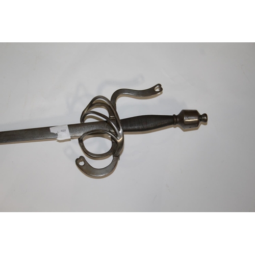 559 - GERMAN RAPIER SWORD with a basket hilt, large steel pommel with fine wound grip. With a long taperin... 