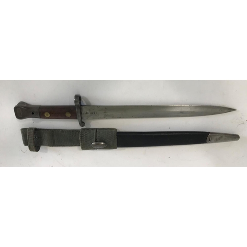 565 - A BRITISH 1888 PATTERN BAYONET AND SCABBARD. A Victorian Lee Metford 1888 Pattern Bayonet MkII, with... 