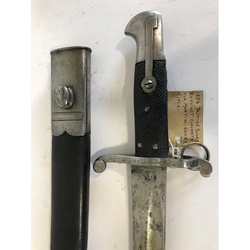 569 - A BRITISH 1856 PATTERN BAYONET. A British 1856 Pattern Bayonet converted for the Martini Henry Rifle... 