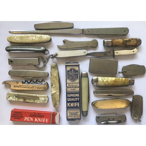 632 - A COLLECTION OF ADVERTISING AND SOUVENIR KNIVES. A collection of novelty, souvenir and advertising k... 