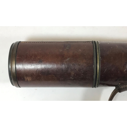 693 - A BRASS 'TEL.SIG' TELESCOPE. A brass three draw telescope marked 'TEL.SIG.(MkII).G.S. 5339' with gov... 