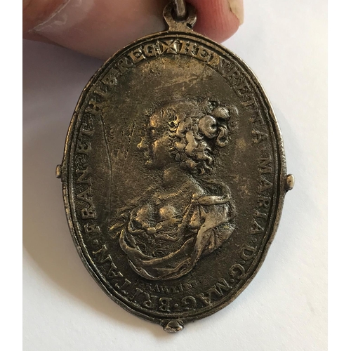 883 - A CHARLES I ROYALIST BADGE BY T. RAWLINS. Charles I and Henrietta Maria Royalist badge, Obv. Crowned... 