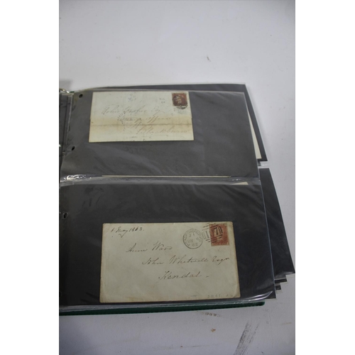 1340 - POSTAL HISTORY, EARLY FIRST DAY COVERS & GREAT BRITAIN STAMPS including an album with 2 19thc letter... 