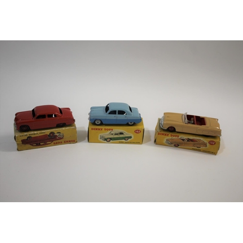 1369 - DINKY TOYS 3 boxed models including 162 Ford Zephyr Saloon (two tone colour), 132 Packard Convertibl... 