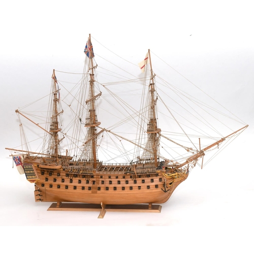 1375 - MODEL OF H.M.S VICTORY a modern detailed model of H.M.S Victory, complete with rigging and cannons t... 