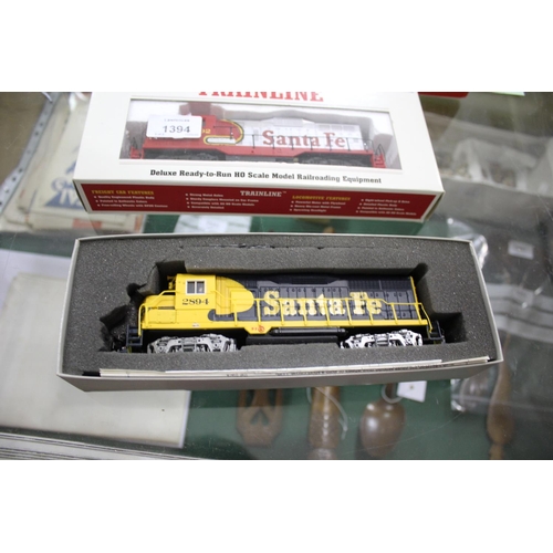 1394 - BOXED LOCOMOTIVES including Bachmann Plus Santa Fe 2894, Walthers Trainline Santa Fe 2092, and Rivar... 