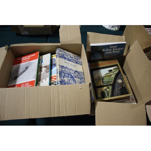 1408 - RAILWAY BOOKS 6 boxes with a variety of hardback and softback Railway related books, including West ... 