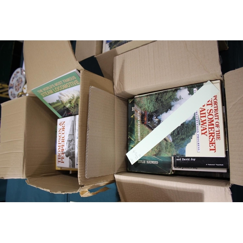 1408 - RAILWAY BOOKS 6 boxes with a variety of hardback and softback Railway related books, including West ... 