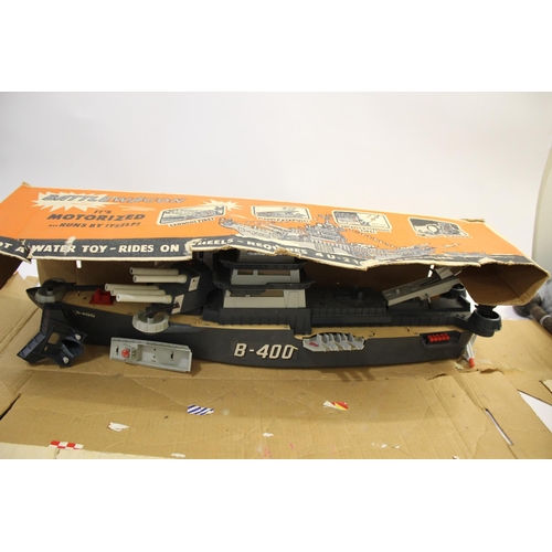 1423 - LARGE TRI-ANG 'BATTLEWAGON' PLASTIC AIRCRAFT CARRIER, no. 54, boxed, length 87cm