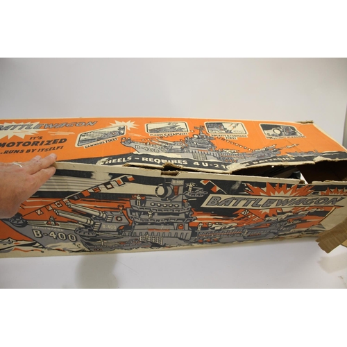 1423 - LARGE TRI-ANG 'BATTLEWAGON' PLASTIC AIRCRAFT CARRIER, no. 54, boxed, length 87cm