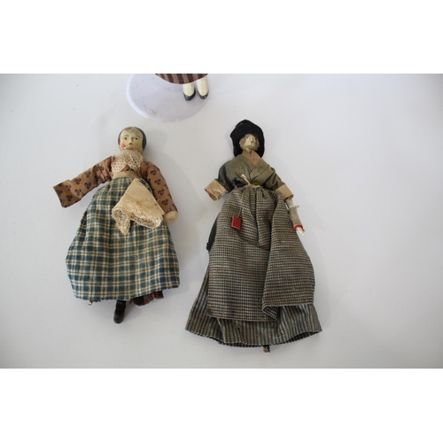 1510 - LARGE 19THC GERMAN WOODEN DOLL a large peg jointed wooden doll with wooden arm (one arm missing) and... 