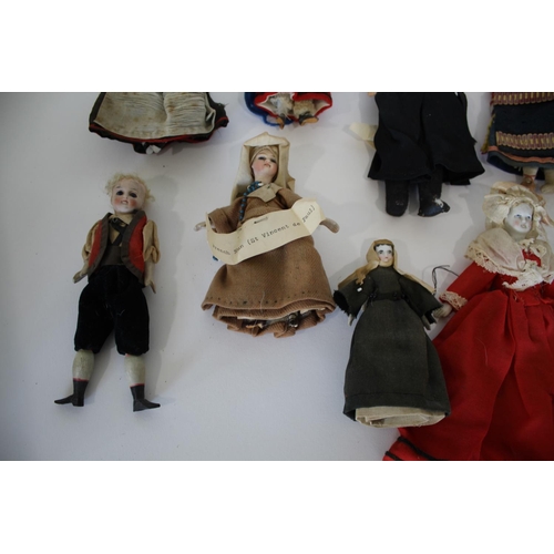 1511 - COLLECTION OF MINIATURE DOLLS a collection of miniature dolls including bisque head, parian, and chi... 