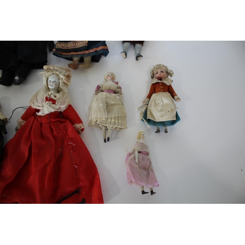 1511 - COLLECTION OF MINIATURE DOLLS a collection of miniature dolls including bisque head, parian, and chi... 