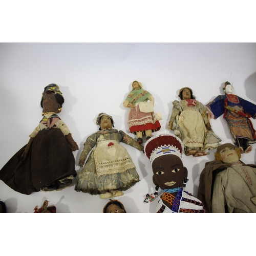 1516 - COSTUME & SOUVENIR DOLLS a collection of costume dolls of various ages, some with labels denoting pl... 