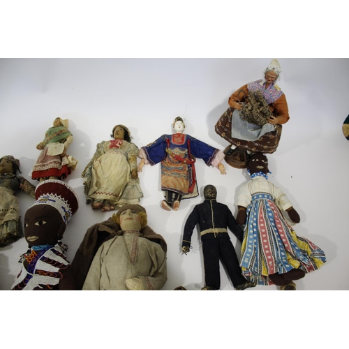 1516 - COSTUME & SOUVENIR DOLLS a collection of costume dolls of various ages, some with labels denoting pl... 