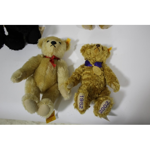 1521 - STEIFF TEDDY BEARS including a boxed black Steiff Classic Teddy Bear, with attached labels and growl... 