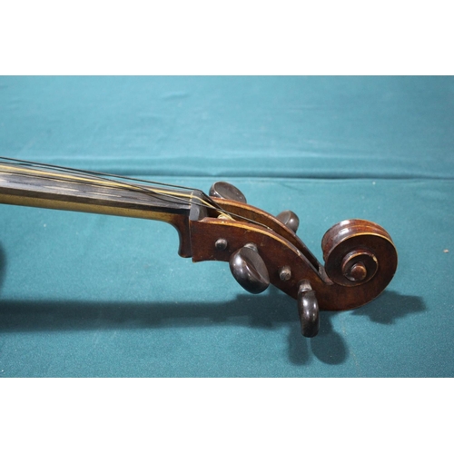 1555 - ANTIQUE CELLO probably 19thc, with a 2 piece back and rosewood tuning pegs. Bears a label inside, Pe... 