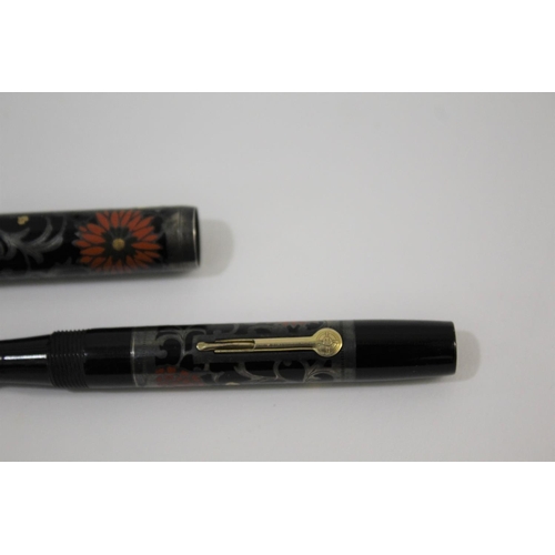 1559 - RARE NAMIKI FOUNTAIN PEN a silver and lacquered fountain pen with lever filler, the lid and barrel w... 