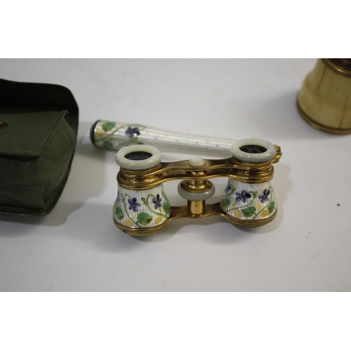 1578 - 19THC FRENCH MONOCULAR & OPERA GLASSES including a 19thc ivory and brass monocular, marked Soleil Op... 