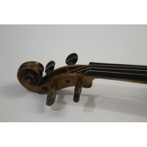 1616 - FRENCH ANTIQUE VIOLIN the violin with a two piece satinwood back, bears label inside Copie de Joseph... 