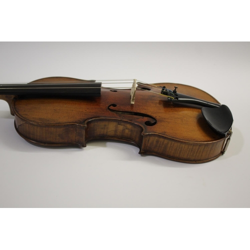 1616 - FRENCH ANTIQUE VIOLIN the violin with a two piece satinwood back, bears label inside Copie de Joseph... 