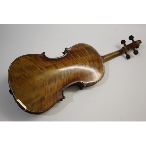 1616 - FRENCH ANTIQUE VIOLIN the violin with a two piece satinwood back, bears label inside Copie de Joseph... 