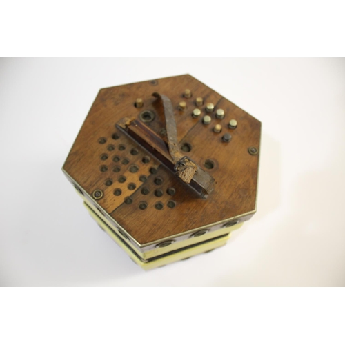 1618 - ANTIQUE ROSEWOOD CONCERTINA a 20 button concertina with rosewood ends, the side of each end with ope... 