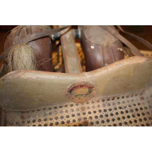 1634 - RARE VICTORIAN CHILD'S CARRIAGE - HORSES an unusual late Victorian child's carriage, with a painted ... 